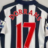 2010/11 WEST BROM DORRANS #17 *MATCH WORN vs MANCHESTER UNITED* HOME SHIRT (M) UMBRO
