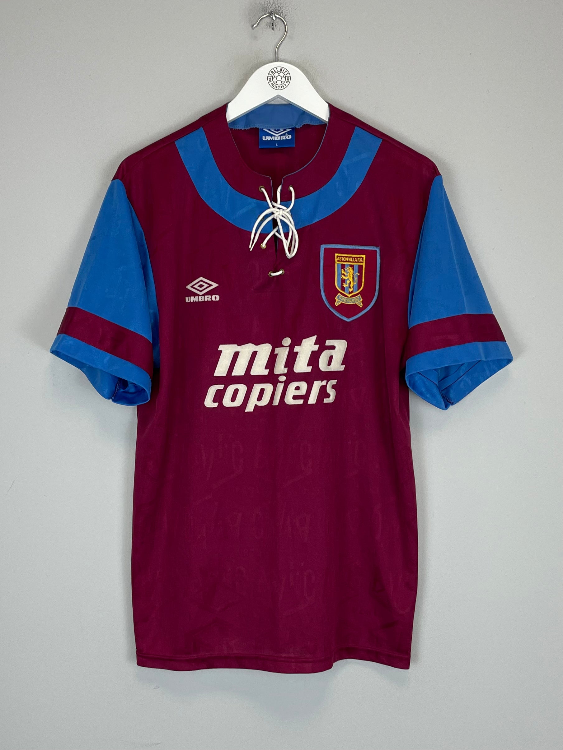 Shop 1992/93 ASTON VILLA HOME SHIRT (L) UMBRO, classic football shirts, vintage football shirts & retro soccer jerseys at Cult Kits