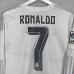 Shop 2015/16 REAL MADRID RONALDO #7 L/S HOME SHIRT (M) ADIDAS, classic football shirts, vintage football shirts & retro soccer jerseys at Cult Kits