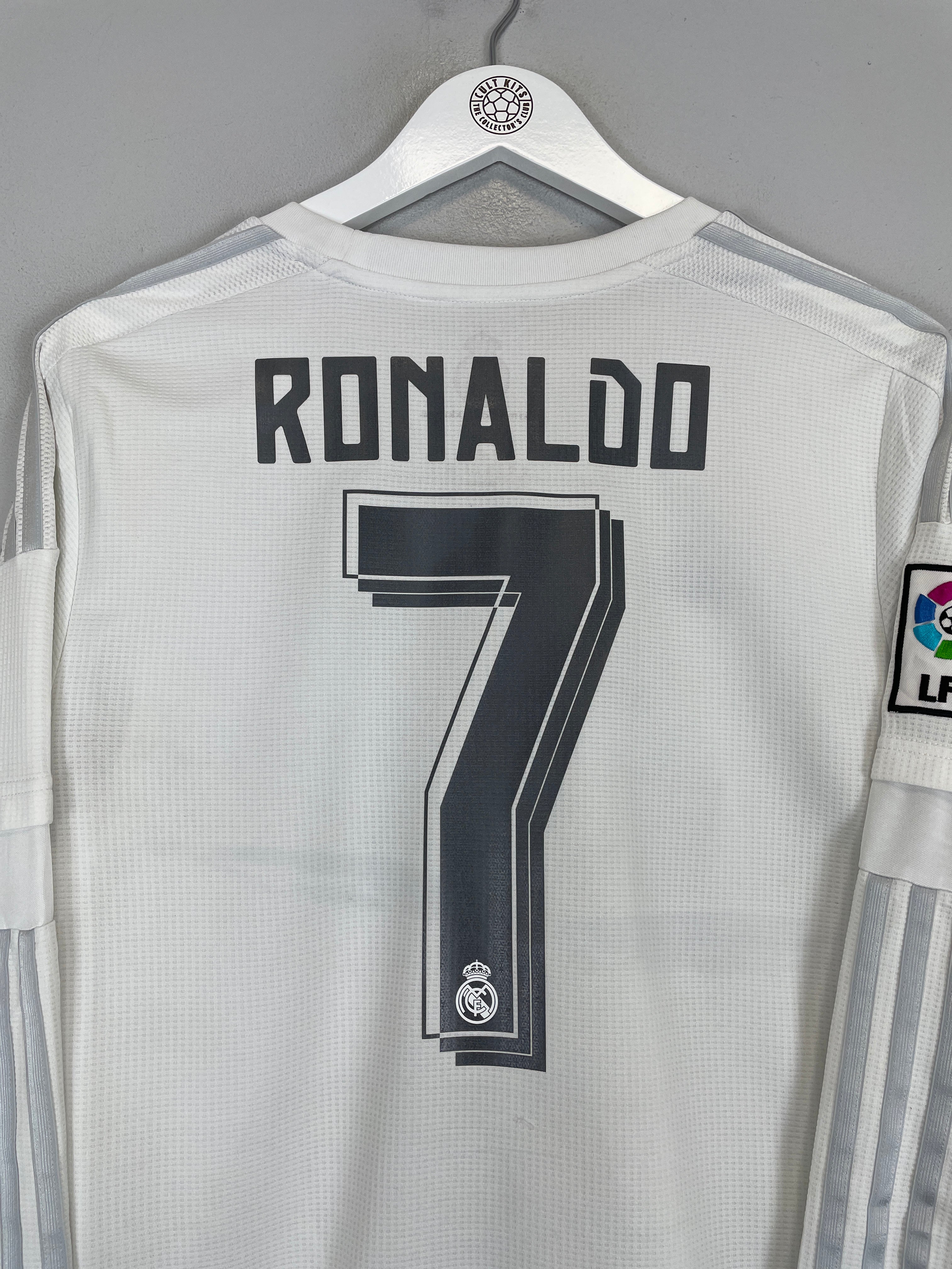 Shop 2015/16 REAL MADRID RONALDO #7 L/S HOME SHIRT (M) ADIDAS, classic football shirts, vintage football shirts & retro soccer jerseys at Cult Kits