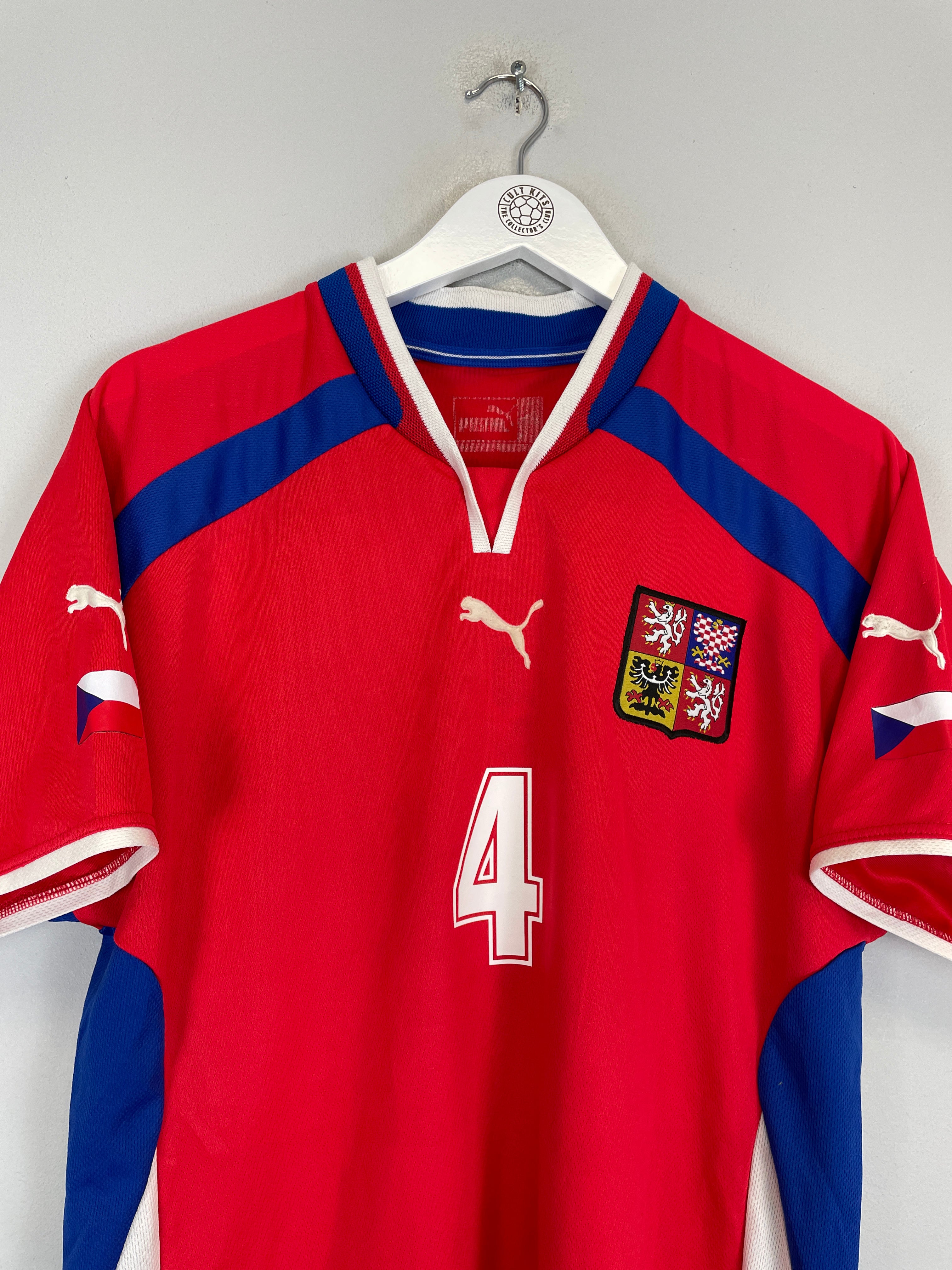 Shop 2000/02 CZECH REPUBLIC NEDVED #4 HOME SHIRT (L) PUMA, classic football shirts, vintage football shirts & retro soccer jerseys at Cult Kits