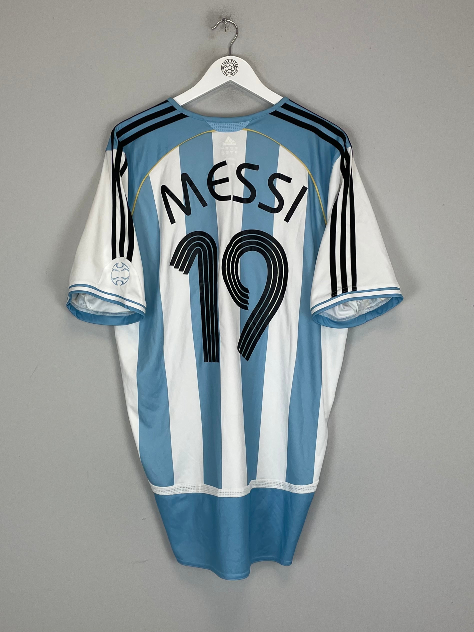 Shop 2006/07 ARGENTINA MESSI #19 *PLAYER ISSUE* HOME SHIRT (XL) ADIDAS, classic football shirts, vintage football shirts & retro soccer jerseys at Cult Kits
