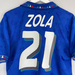 Shop 1994 ITALY ZOLA #21 HOME SHIRT (XL) DIADORA, classic football shirts, vintage football shirts & retro soccer jerseys at Cult Kits