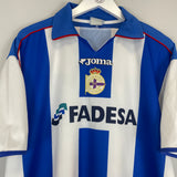 Shop 2001/02 DEPORTIVO LA CORUNA VALERON #21 HOME SHIRT (L) JOMA, classic football shirts, vintage football shirts & retro soccer jerseys at Cult Kits
