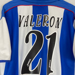 Shop 2001/02 DEPORTIVO LA CORUNA VALERON #21 HOME SHIRT (L) JOMA, classic football shirts, vintage football shirts & retro soccer jerseys at Cult Kits