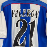 Shop 2001/02 DEPORTIVO LA CORUNA VALERON #21 HOME SHIRT (L) JOMA, classic football shirts, vintage football shirts & retro soccer jerseys at Cult Kits