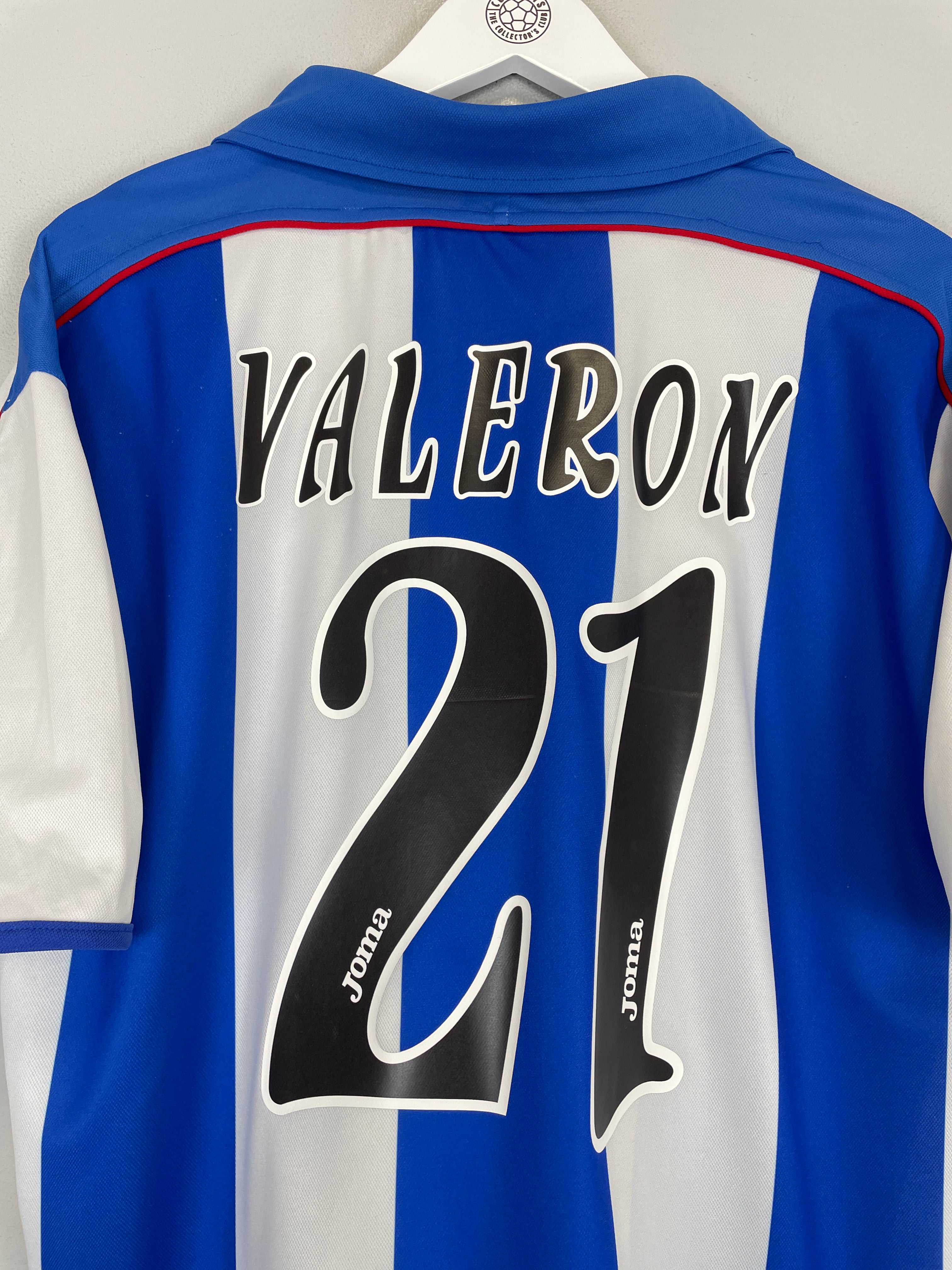 Shop 2001/02 DEPORTIVO LA CORUNA VALERON #21 HOME SHIRT (L) JOMA, classic football shirts, vintage football shirts & retro soccer jerseys at Cult Kits