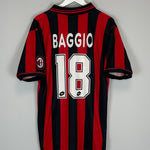 Shop 1996/97 AC MILAN BAGGIO #18 HOME SHIRT (L) LOTTO, classic football shirts, vintage football shirts & retro soccer jerseys at Cult Kits