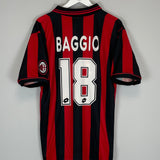 Shop 1996/97 AC MILAN BAGGIO #18 HOME SHIRT (L) LOTTO, classic football shirts, vintage football shirts & retro soccer jerseys at Cult Kits