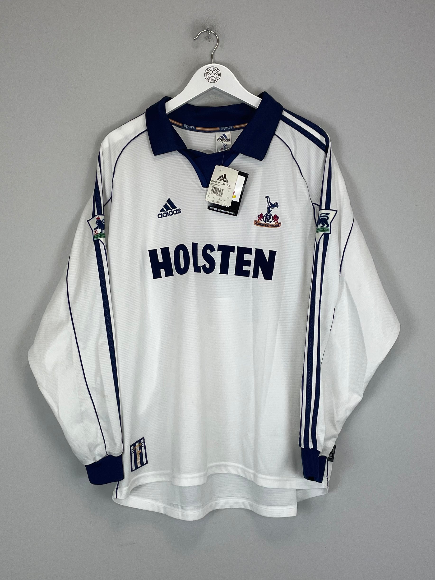 Shop 1999/01 TOTTENHAM GINOLA #14 *BNWT* L/S HOME SHIRT (XL) ADIDAS, classic football shirts, vintage football shirts & retro soccer jerseys at Cult Kits
