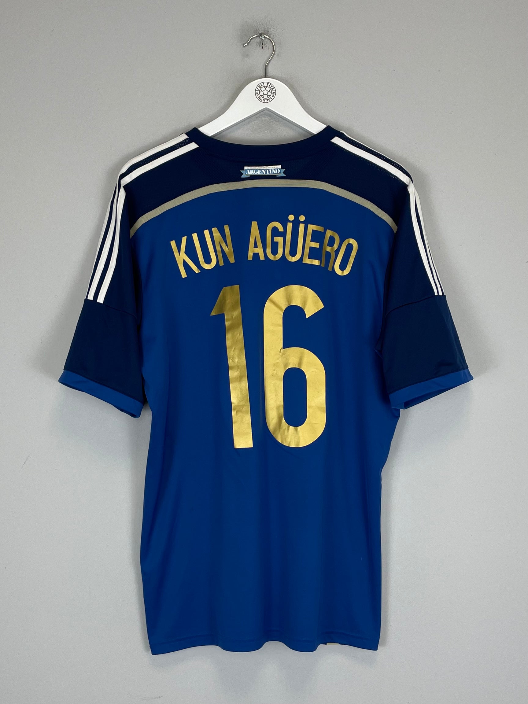 Shop 2014/15 ARGENTINA KUN AGUERO #16 AWAY SHIRT (XL) ADIDAS, classic football shirts, vintage football shirts & retro soccer jerseys at Cult Kits