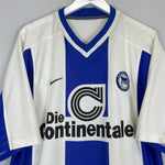 Shop 1999/00 HERTHA BERLIN HOME SHIRT (XL) NIKE, classic football shirts, vintage football shirts & retro soccer jerseys at Cult Kits