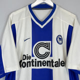 Shop 1999/00 HERTHA BERLIN HOME SHIRT (XL) NIKE, classic football shirts, vintage football shirts & retro soccer jerseys at Cult Kits