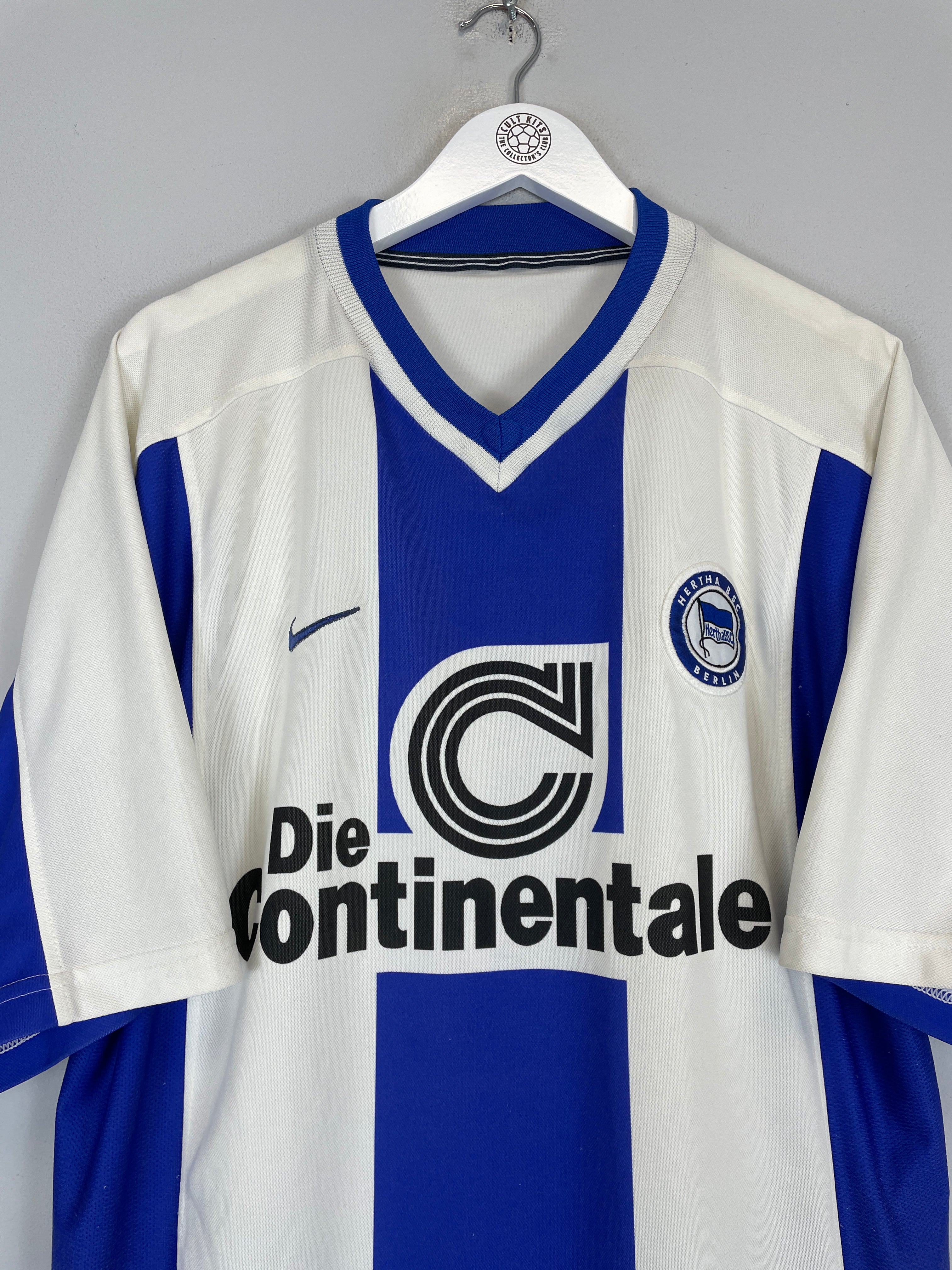Shop 1999/00 HERTHA BERLIN HOME SHIRT (XL) NIKE, classic football shirts, vintage football shirts & retro soccer jerseys at Cult Kits