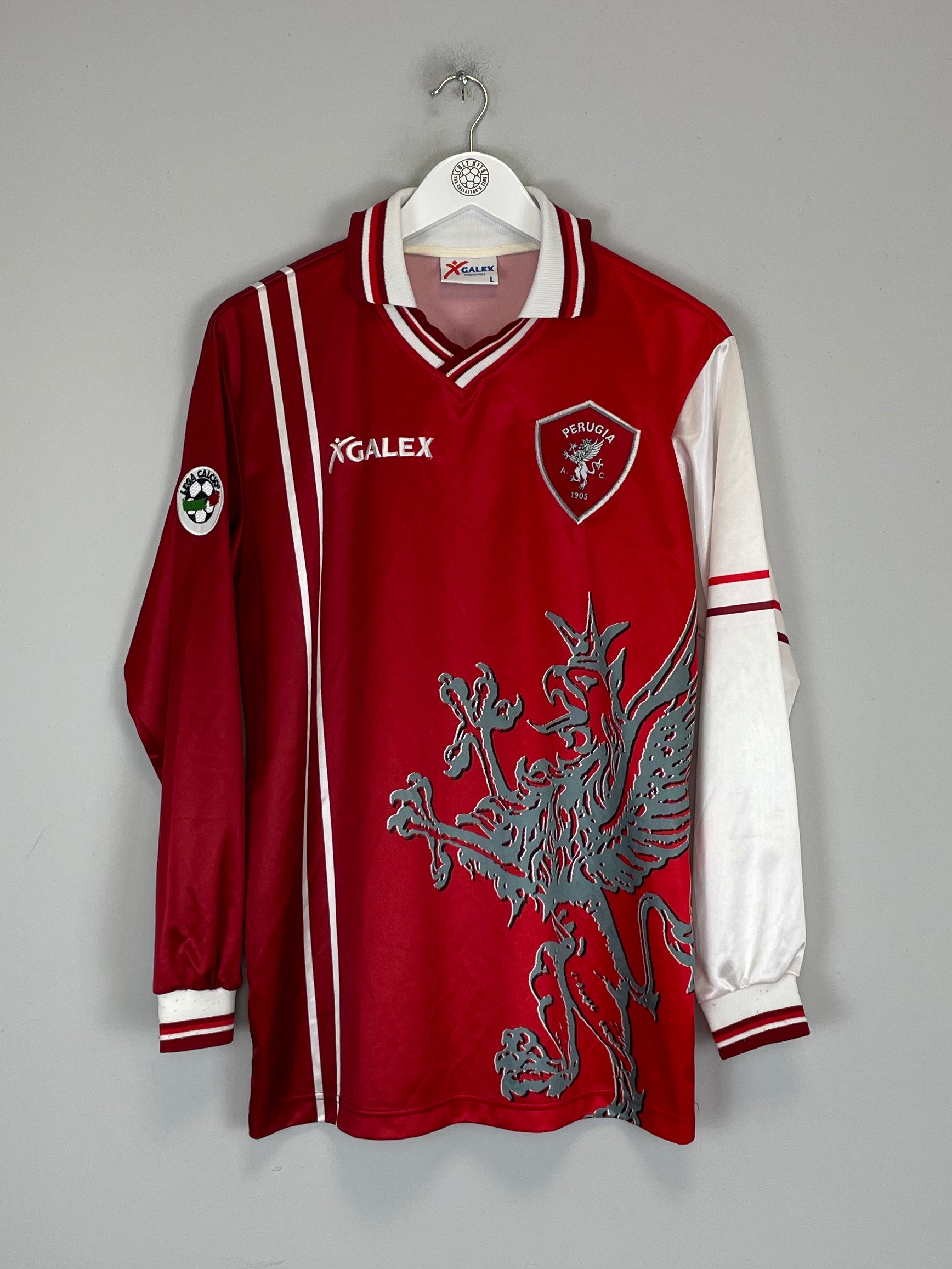 Shop 1998/99 PERUGIA NAKATA #7 L/S HOME SHIRT (L) GALEX, classic football shirts, vintage football shirts & retro soccer jerseys at Cult Kits