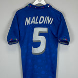 Shop 1994 ITALY MALDINI #5 HOME SHIRT (M) DIADORA, classic football shirts, vintage football shirts & retro soccer jerseys at Cult Kits