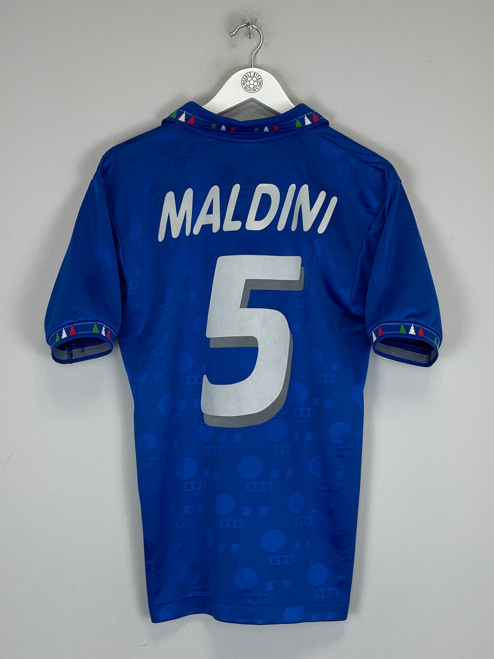 Shop 1994 ITALY MALDINI #5 HOME SHIRT (M) DIADORA, classic football shirts, vintage football shirts & retro soccer jerseys at Cult Kits