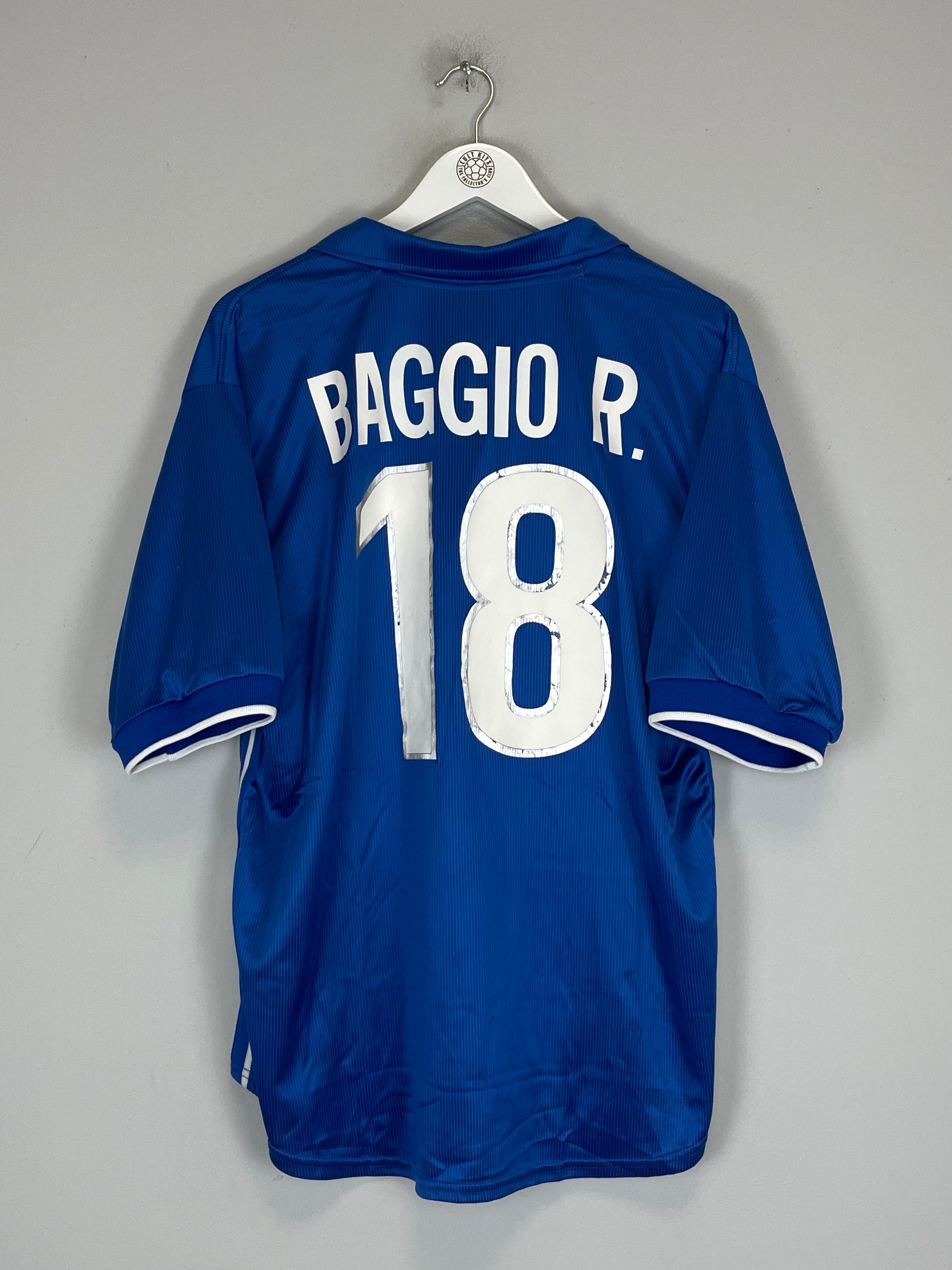 Shop 1998/99 ITALY R.BAGGIO #18 HOME SHIRT (XL) NIKE, classic football shirts, vintage football shirts & retro soccer jerseys at Cult Kits