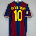 Shop 2007/08 BARCELONA RONALDINHO #10 HOME SHIRT (L) NIKE, classic football shirts, vintage football shirts & retro soccer jerseys at Cult Kits