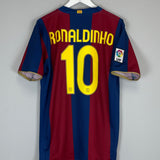 Shop 2007/08 BARCELONA RONALDINHO #10 HOME SHIRT (L) NIKE, classic football shirts, vintage football shirts & retro soccer jerseys at Cult Kits