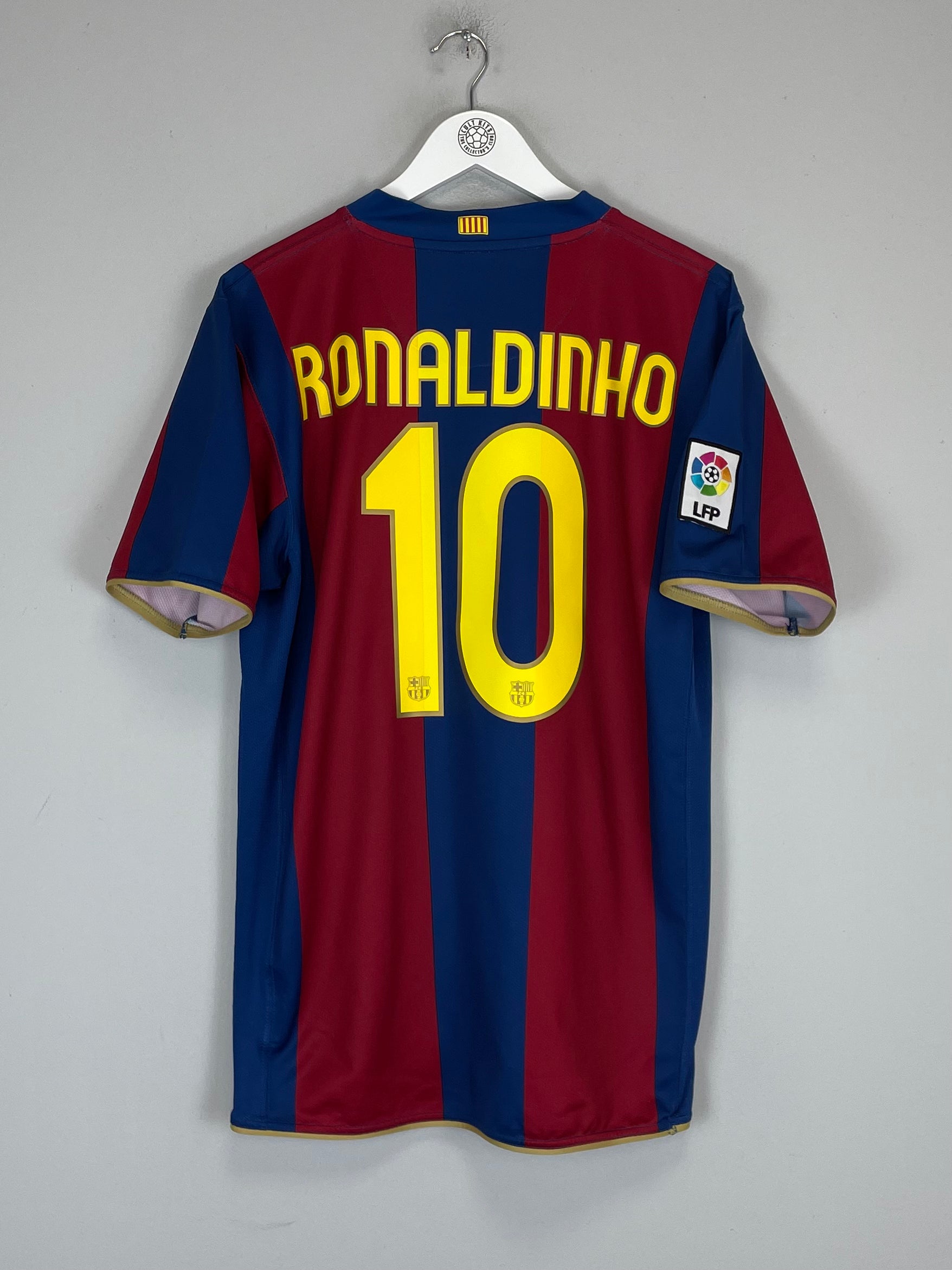Shop 2007/08 BARCELONA RONALDINHO #10 HOME SHIRT (L) NIKE, classic football shirts, vintage football shirts & retro soccer jerseys at Cult Kits