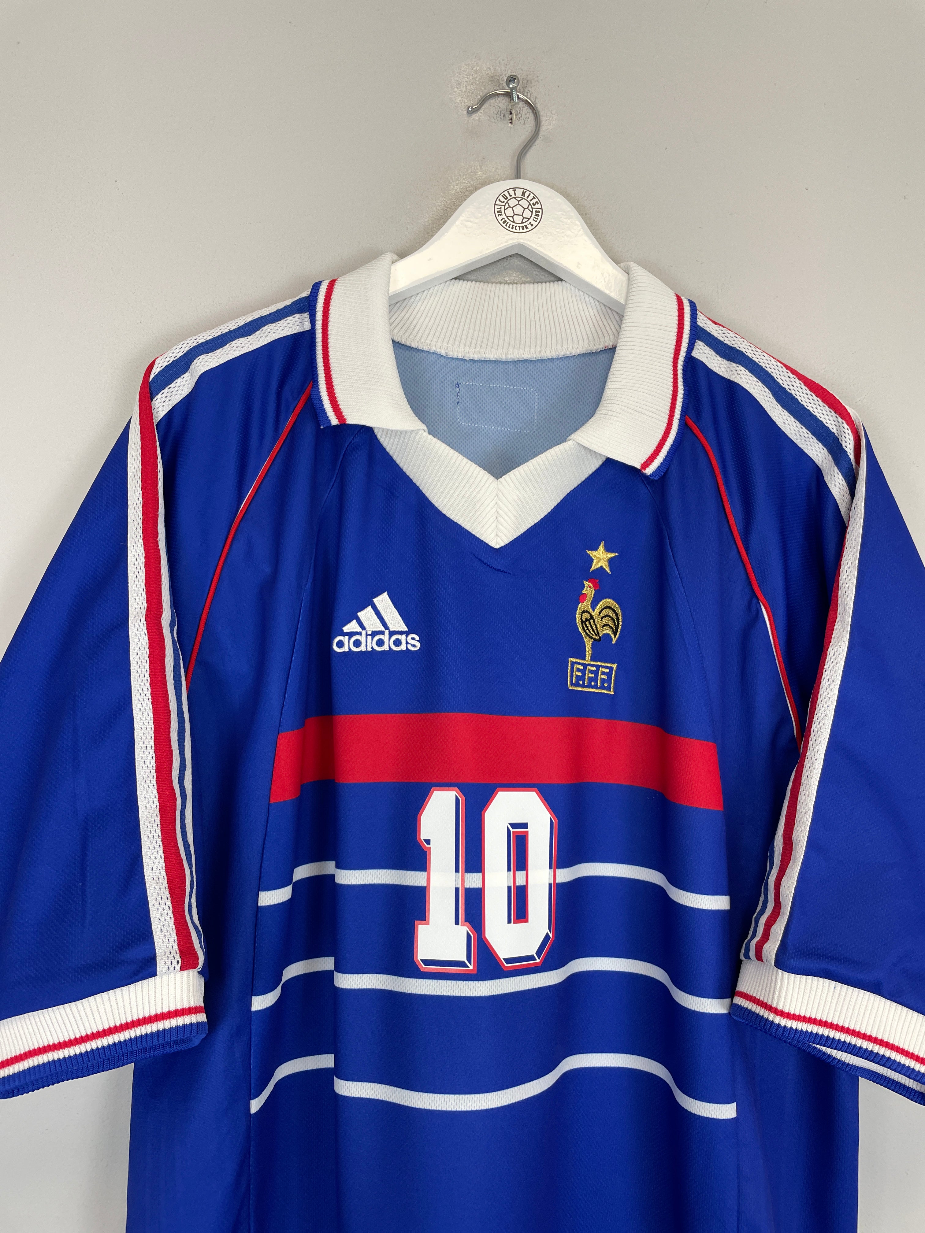 Shop 1998/00 FRANCE ZIDANE #10 HOME SHIRT (XL) ADIDAS, classic football shirts, vintage football shirts & retro soccer jerseys at Cult Kits