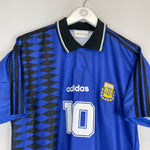 Shop 1994 ARGENTINA MARADONA #10 AWAY SHIRT (M) ADIDAS, classic football shirts, vintage football shirts & retro soccer jerseys at Cult Kits