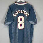 Shop 1996 ENGLAND GASCOIGNE #8 AWAY SHIRT (XXL) UMBRO, classic football shirts, vintage football shirts & retro soccer jerseys at Cult Kits