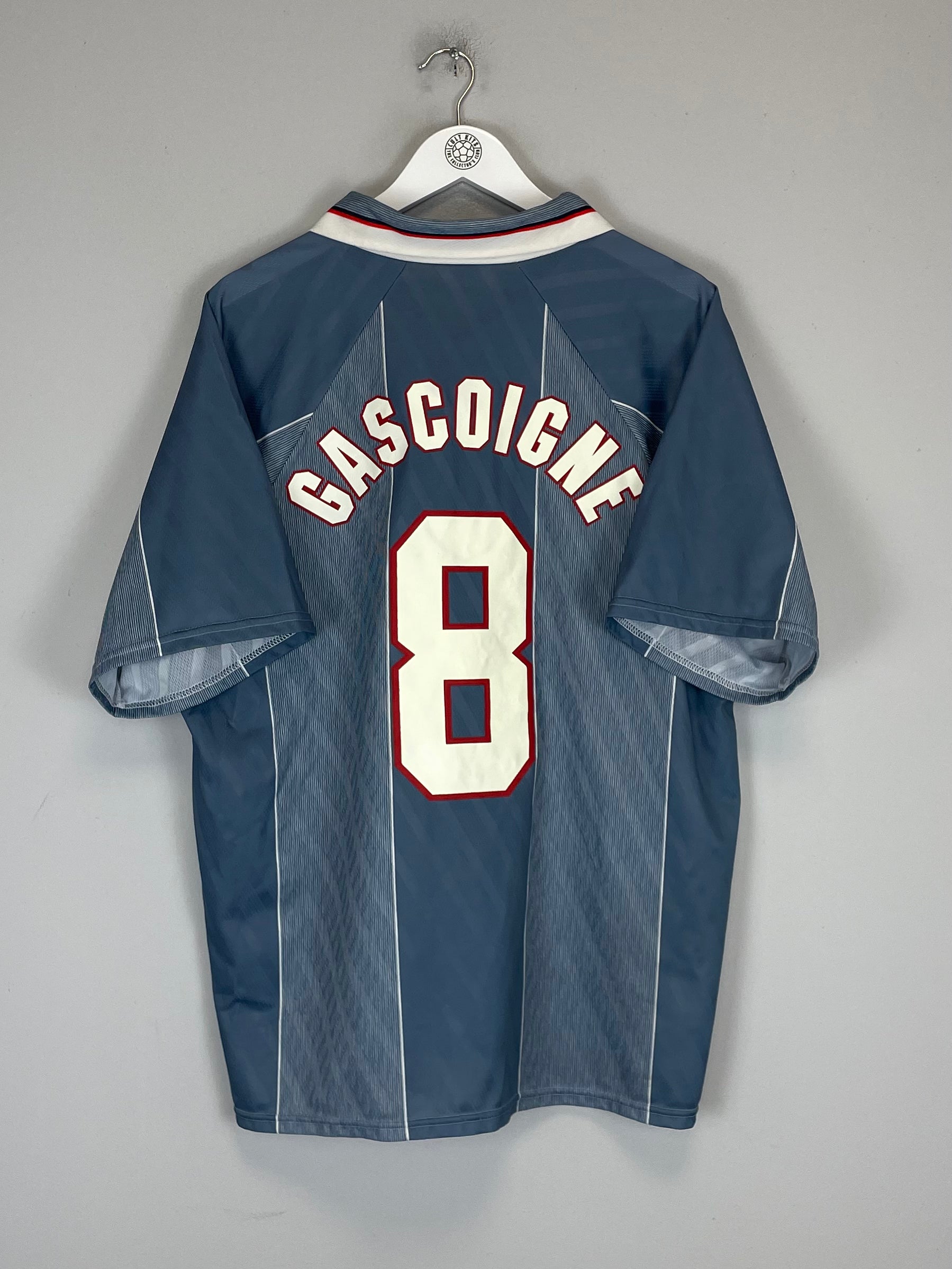 Shop 1996 ENGLAND GASCOIGNE #8 AWAY SHIRT (XXL) UMBRO, classic football shirts, vintage football shirts & retro soccer jerseys at Cult Kits