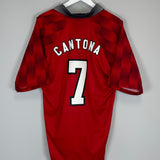 Shop 1996/98 MANCHESTER UNITED CANTONA #7 HOME SHIRT (XXL) UMBRO, classic football shirts, vintage football shirts & retro soccer jerseys at Cult Kits