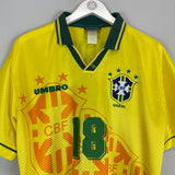 Shop 1994 BRAZIL RONALDINHO #18 HOME SHIRT (L) UMBRO, classic football shirts, vintage football shirts & retro soccer jerseys at Cult Kits