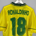 Shop 1994 BRAZIL RONALDINHO #18 HOME SHIRT (L) UMBRO, classic football shirts, vintage football shirts & retro soccer jerseys at Cult Kits