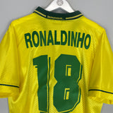 Shop 1994 BRAZIL RONALDINHO #18 HOME SHIRT (L) UMBRO, classic football shirts, vintage football shirts & retro soccer jerseys at Cult Kits