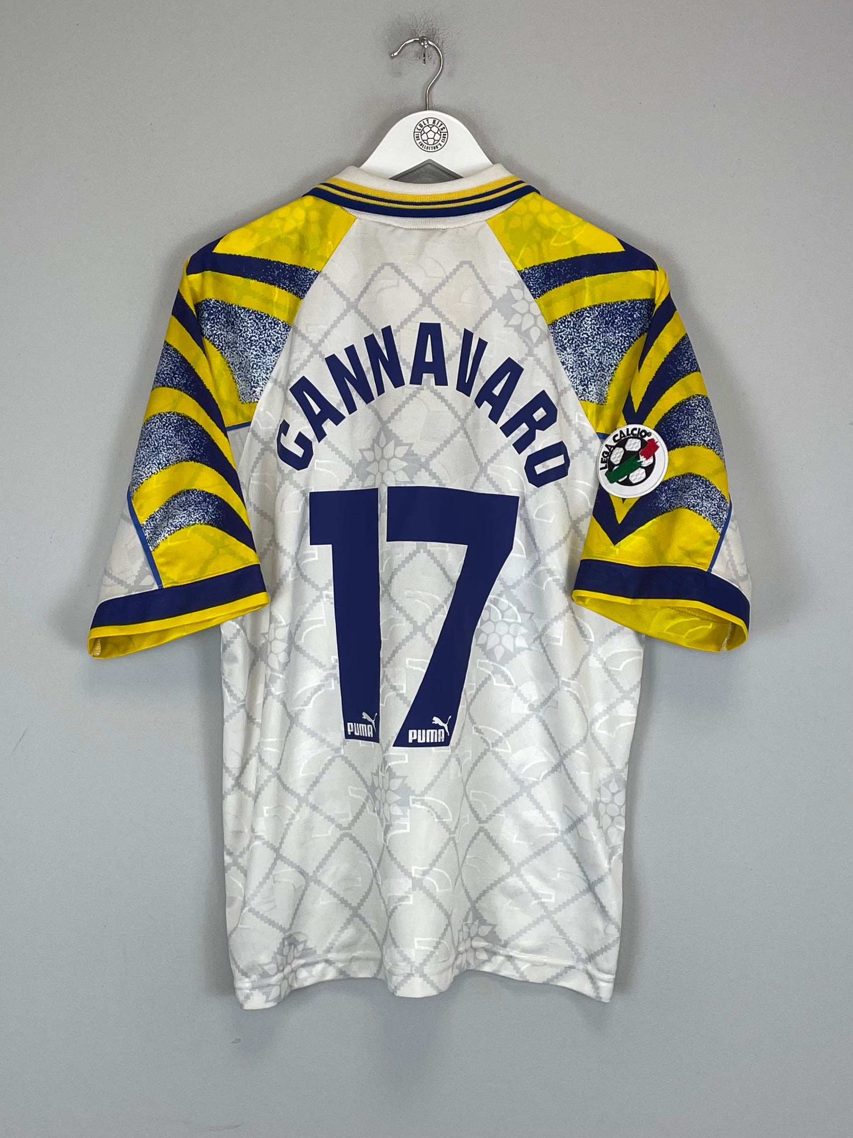 Shop 1995/97 PARMA CANNAVARO #17 HOME SHIRT (L) PUMA, classic football shirts, vintage football shirts & retro soccer jerseys at Cult Kits