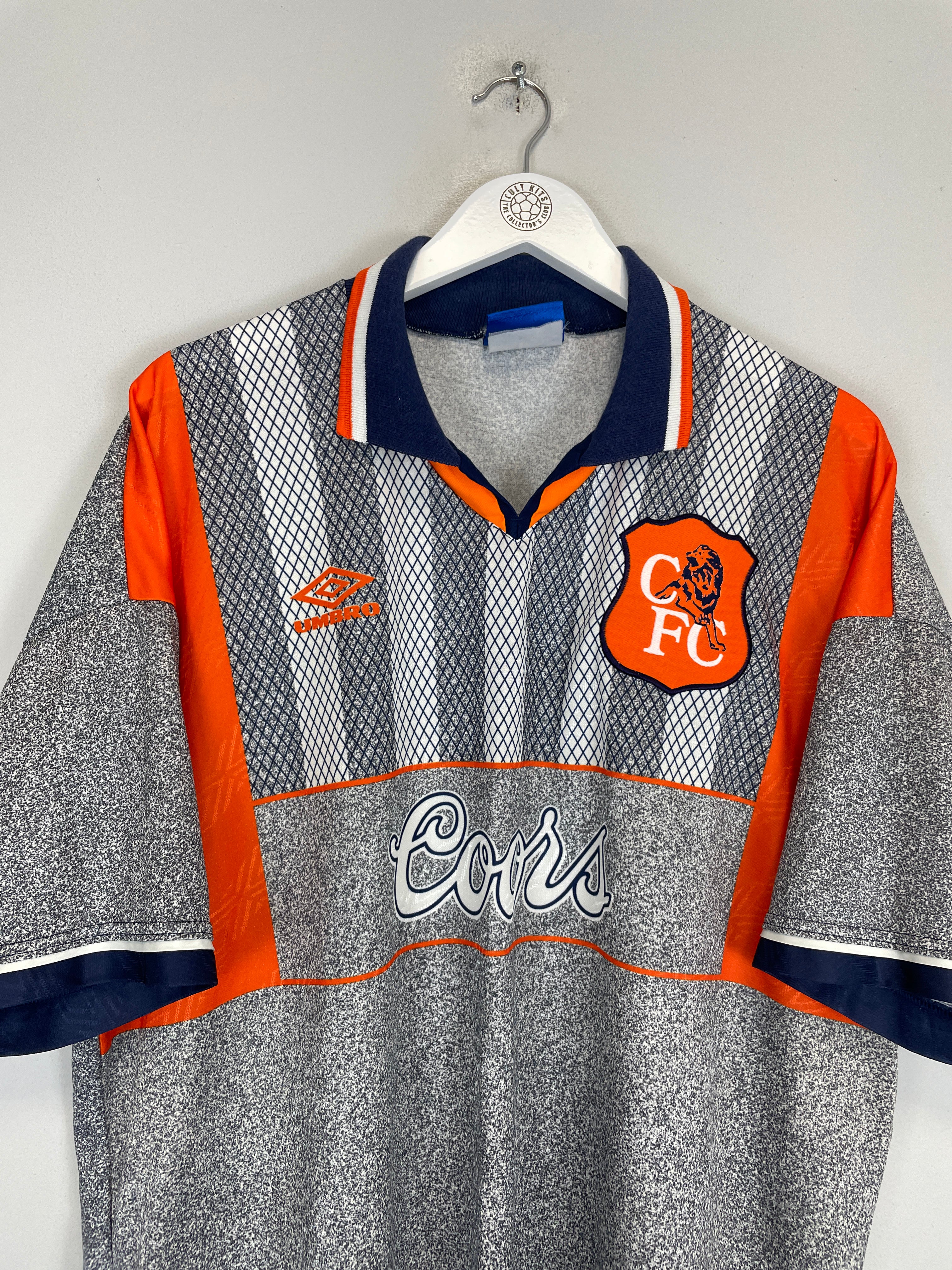 Shop 1994/96 CHELSEA GULLIT #4 AWAY SHIRT (XXL) UMBRO, classic football shirts, vintage football shirts & retro soccer jerseys at Cult Kits
