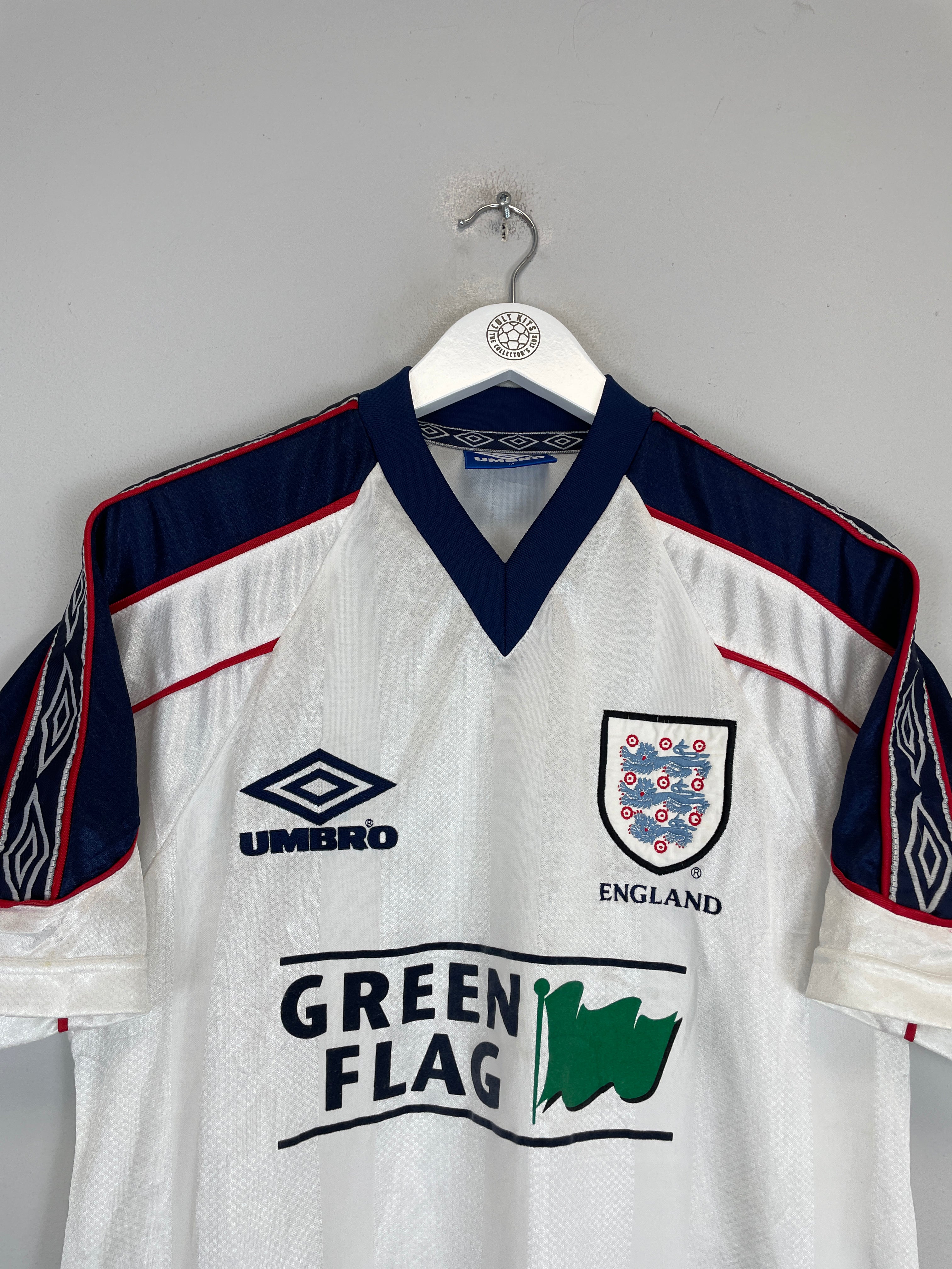 Shop 1998/99 ENGLAND TRAINING SHIRT (M) UMBRO, classic football shirts, vintage football shirts & retro soccer jerseys at Cult Kits