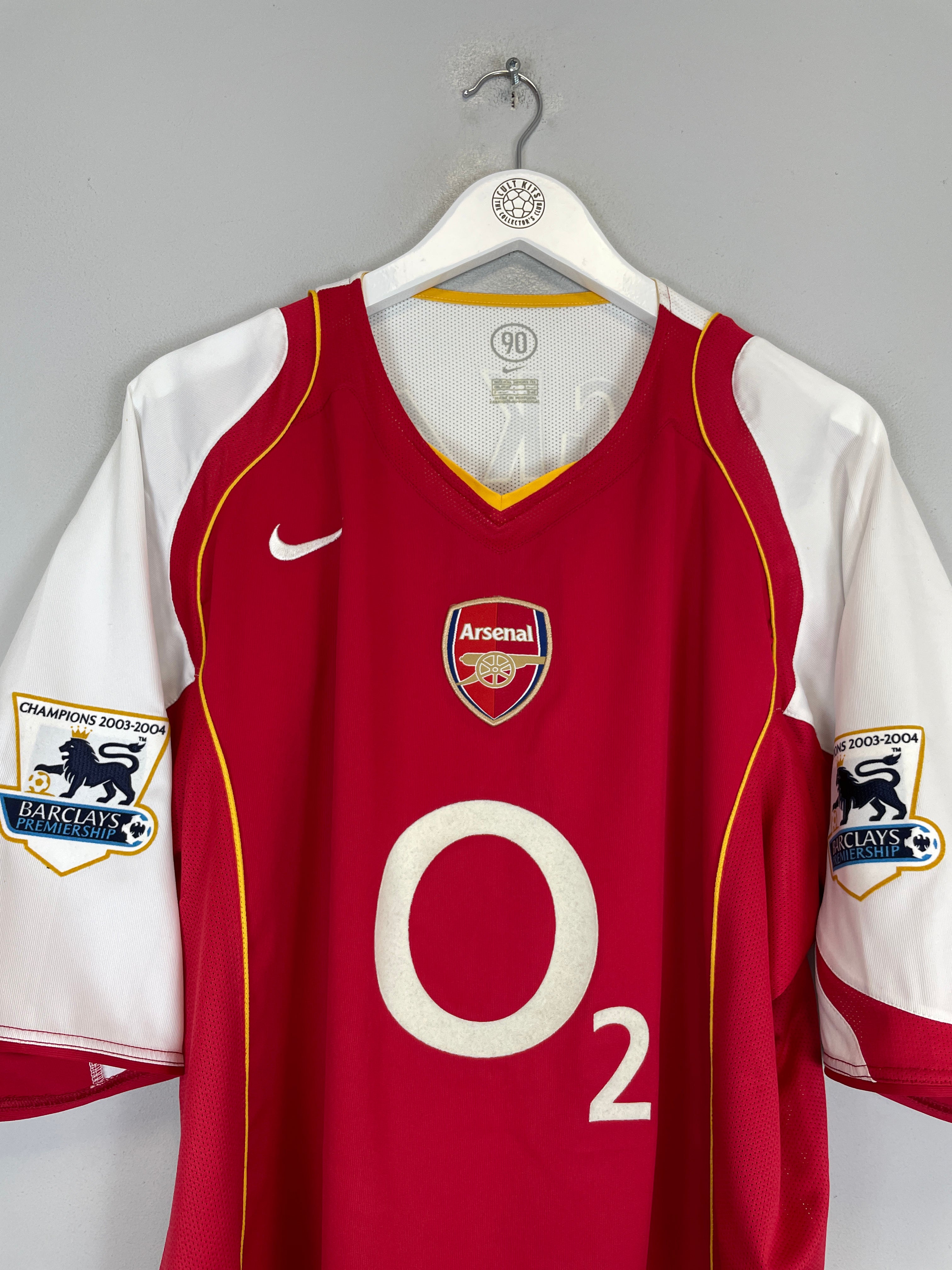 Shop 2004/05 ARSENAL BERGKAMP #10 HOME SHIRT (XXL) NIKE, classic football shirts, vintage football shirts & retro soccer jerseys at Cult Kits