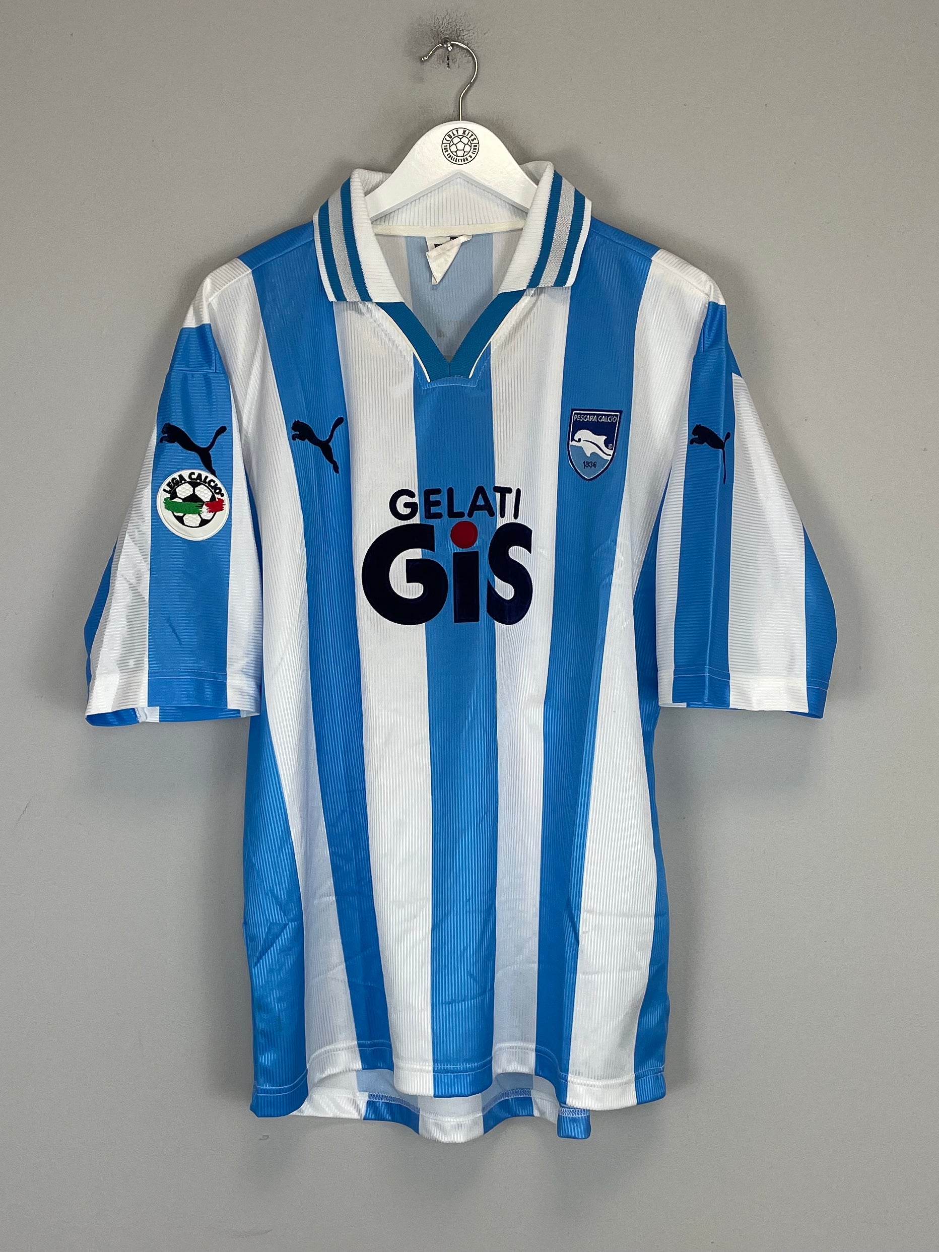 Shop 1999/01 PESCARA ALLEGRI #28 *MINT* MATCH ISSUE HOME SHIRT (XL) PUMA, classic football shirts, vintage football shirts & retro soccer jerseys at Cult Kits