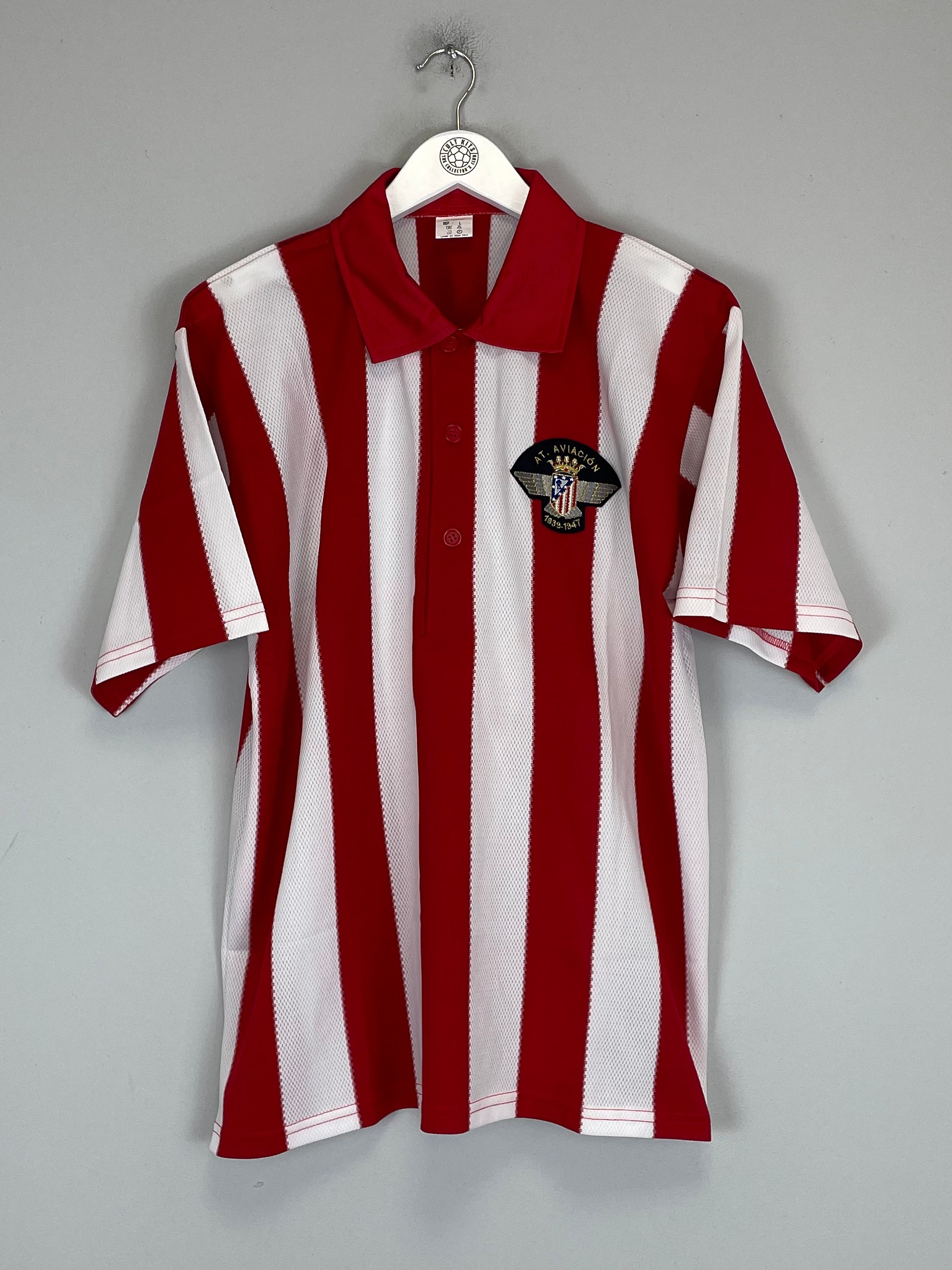 Shop 1947 ATLETICO MADRID AT AVIACON TRIBUTE SHIRT (L) BEMISER, classic football shirts, vintage football shirts & retro soccer jerseys at Cult Kits