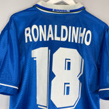 Shop 1994 BRAZIL RONALDINHO #18 AWAY SHIRT (L) UMBRO, classic football shirts, vintage football shirts & retro soccer jerseys at Cult Kits