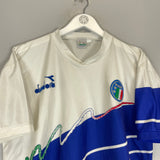 Shop 1990/92 ITALY TRAINING SHIRT (XL) DIADORA, classic football shirts, vintage football shirts & retro soccer jerseys at Cult Kits