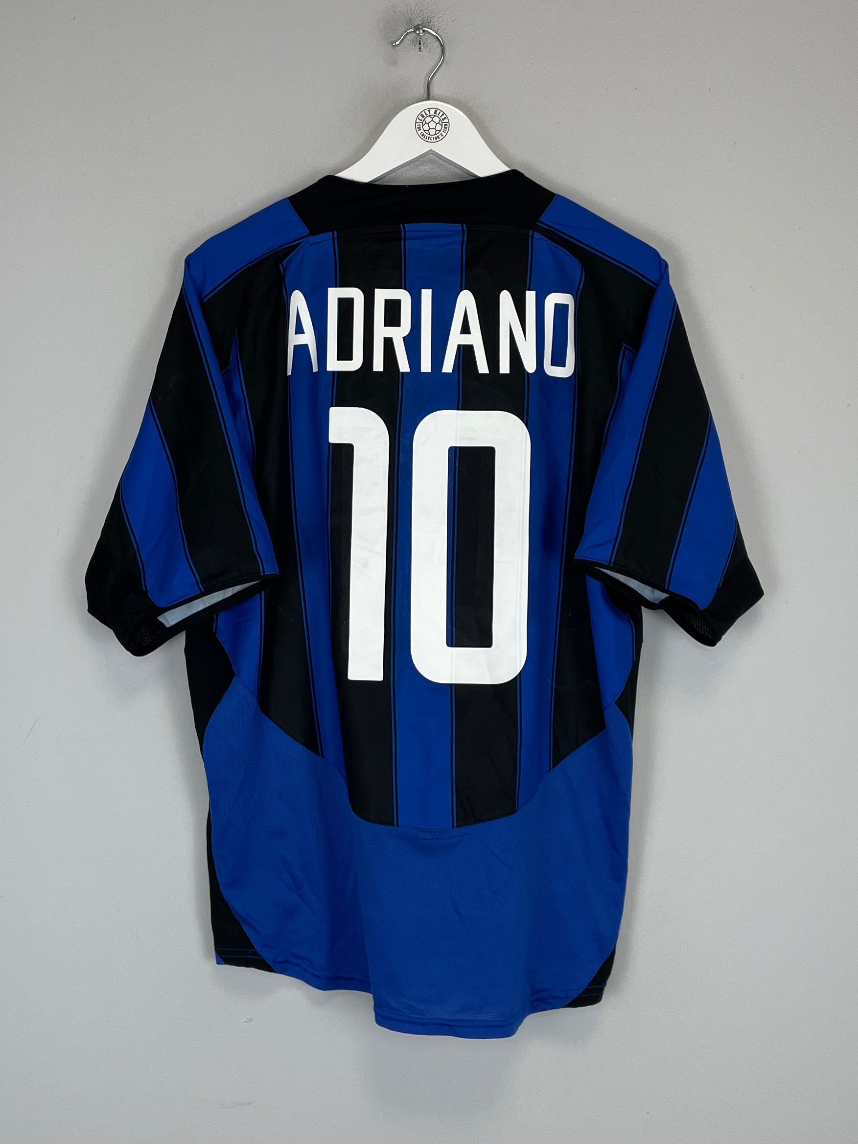 Shop 2003/04 INTER MILAN ADRIANO #10 HOME SHIRT (L) NIKE, classic football shirts, vintage football shirts & retro soccer jerseys at Cult Kits