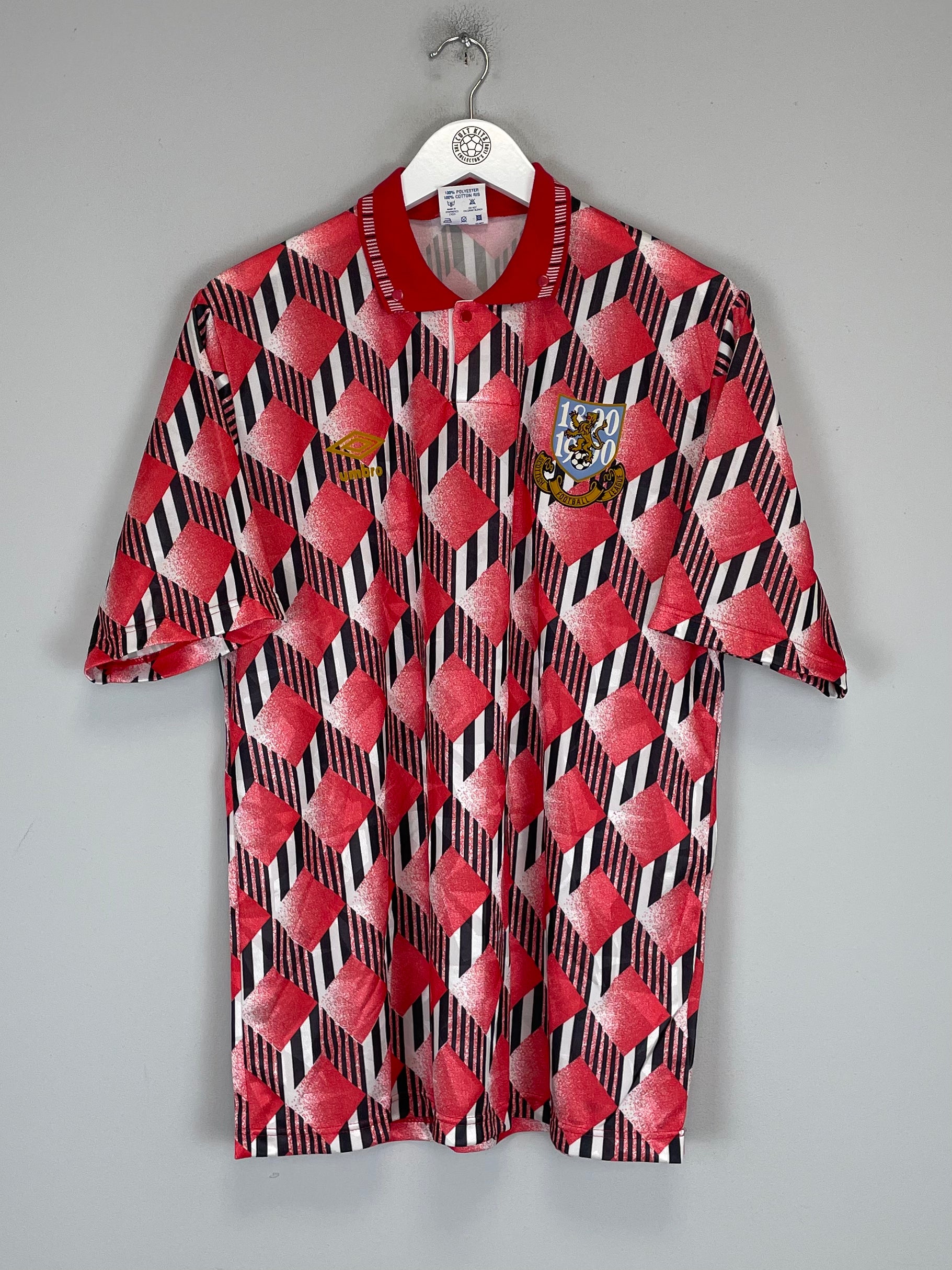 Shop 1990 SCOTTISH FOOTBALL LEAGUE *MINT* CENTENARY SHIRT (L) UMBRO, classic football shirts, vintage football shirts & retro soccer jerseys at Cult Kits