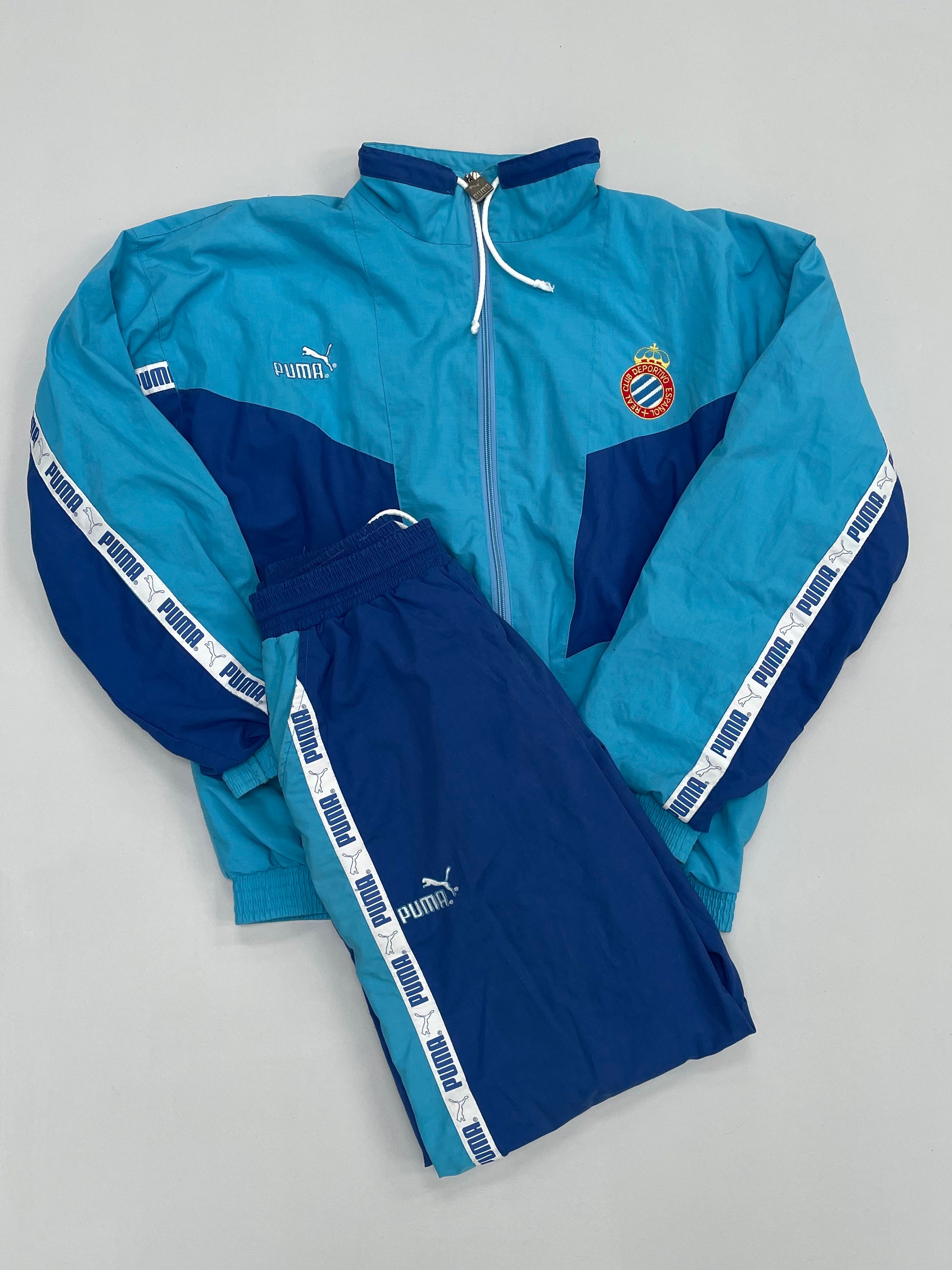 Shop 1994/95 ESPANYOL FULL TRACKSUIT (M) PUMA, classic football shirts, vintage football shirts & retro soccer jerseys at Cult Kits