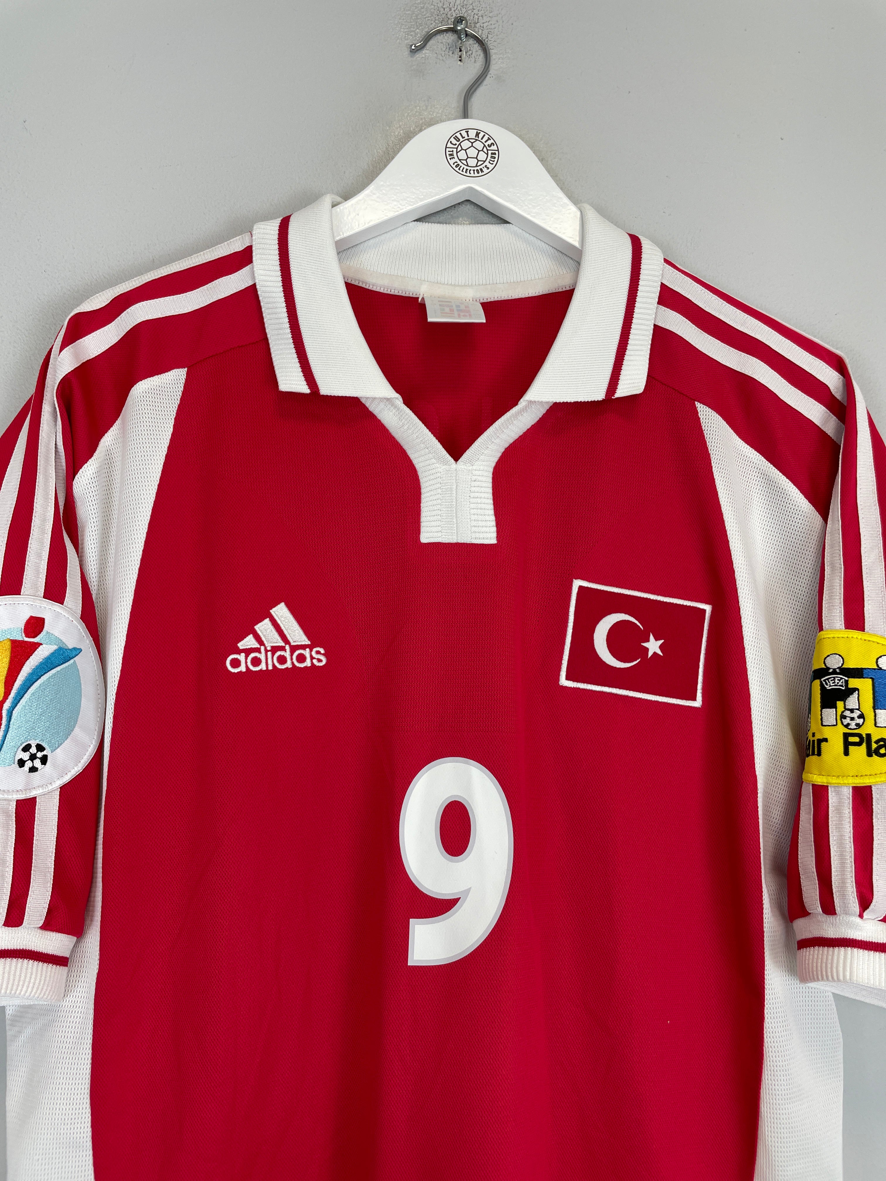 Shop 2000/02 TURKEY HAKAN SUKER #9 *MATCH ISSUE* HOME SHIRT (L) ADIDAS, classic football shirts, vintage football shirts & retro soccer jerseys at Cult Kits