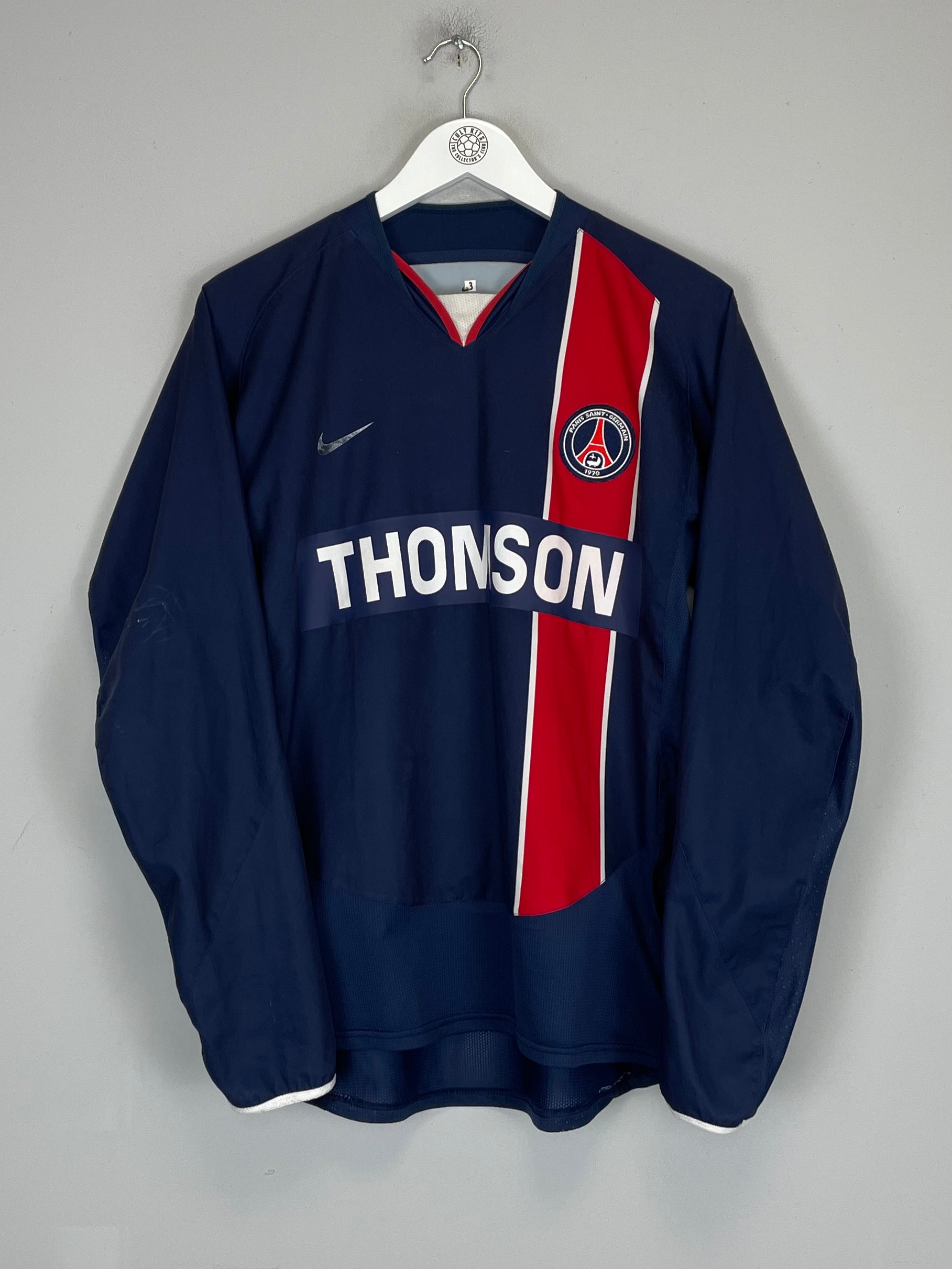 Shop 2003/04 PSG #10 L/S HOME SHIRT (M) NIKE, classic football shirts, vintage football shirts & retro soccer jerseys at Cult Kits