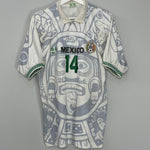 Shop 1996/98 MEXICO DEL OLMO #14 AWAY SHIRT (M) ABA SPORT, classic football shirts, vintage football shirts & retro soccer jerseys at Cult Kits