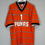 Shop 1997/98 UNAM PUMAS J.CAMPOS #1 GK SHIRT (M) NIKE, classic football shirts, vintage football shirts & retro soccer jerseys at Cult Kits