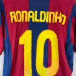 Shop 2007/08 BARCELONA RONALDINHO #10 HOME SHIRT (M) NIKE, classic football shirts, vintage football shirts & retro soccer jerseys at Cult Kits
