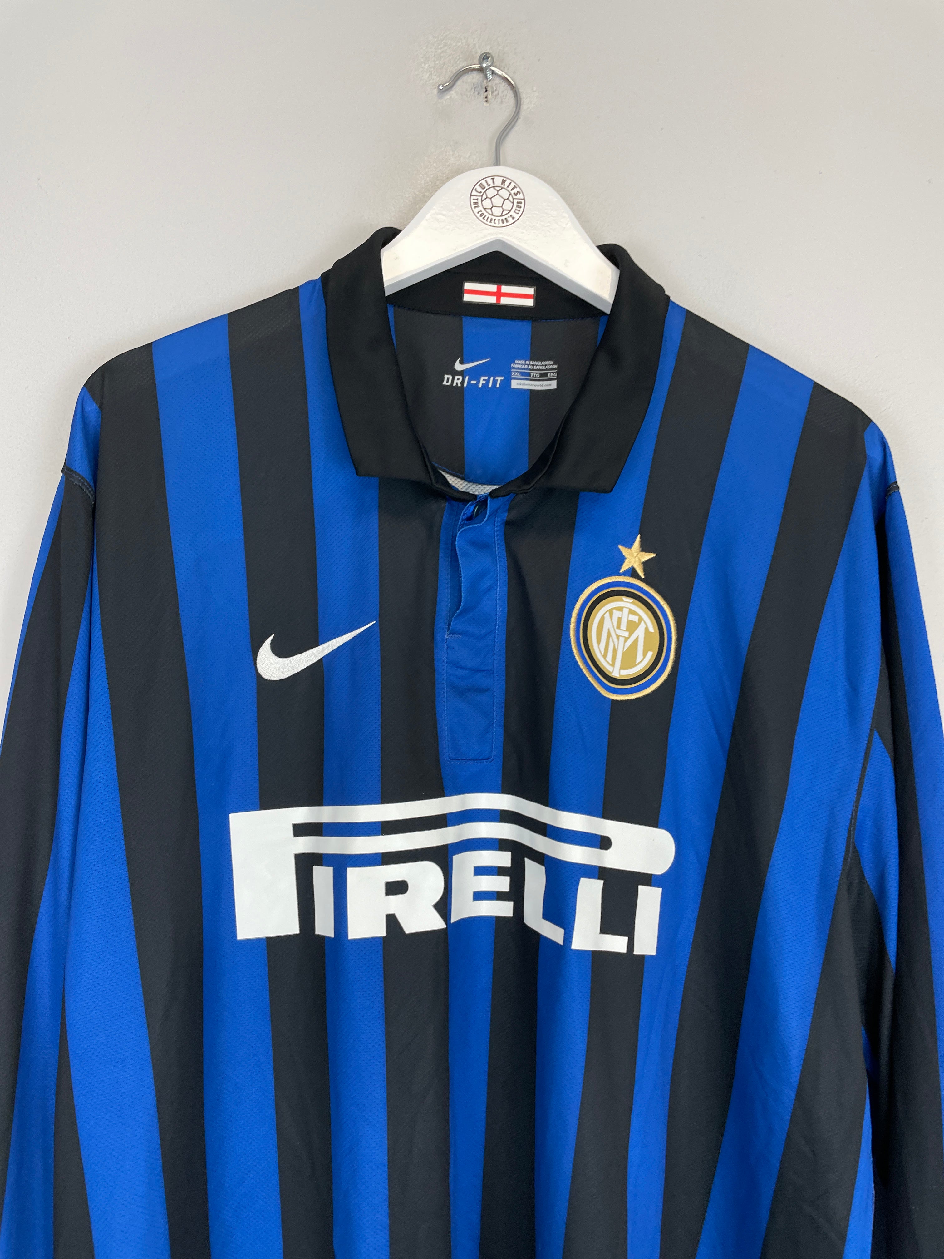 Shop 2011/12 INTER MILAN L/S HOME SHIRT (XXL) NIKE, classic football shirts, vintage football shirts & retro soccer jerseys at Cult Kits